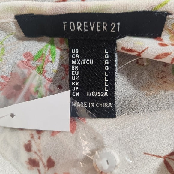 Forever 21 Pink Floral Cropped Top Size Large NWOT