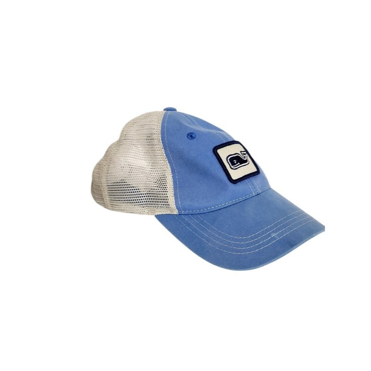 Vineyard Vines Blue and White Trucker Hat One Size Adjustable Whale Logo