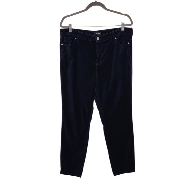 Well Worn Womens Blue Velvet Pants Size 14