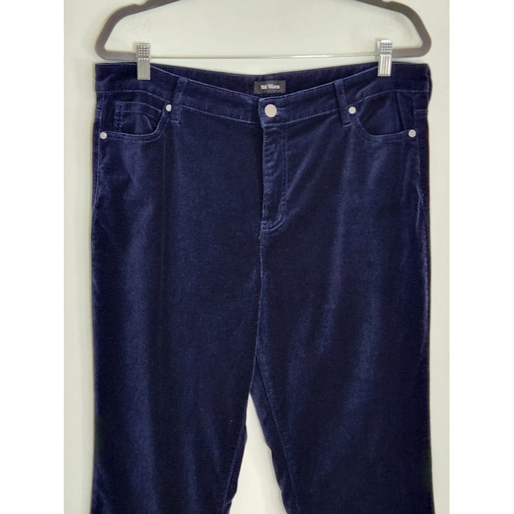 Well Worn Womens Blue Velvet Pants Size 14