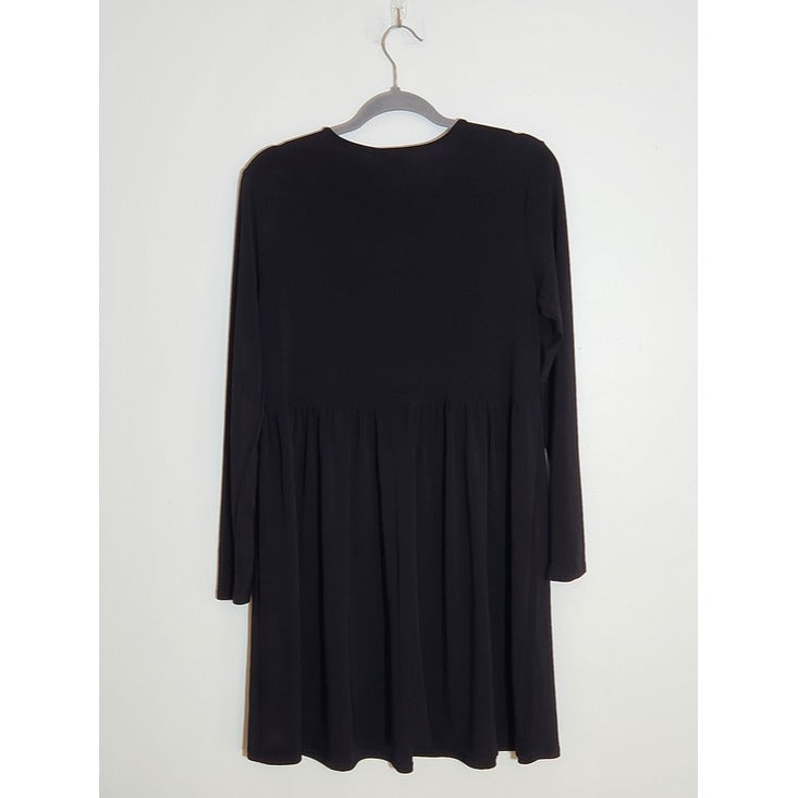 Cato Black Long Sleeve Mini Dress with Gold-tone Stud Detail Size Small