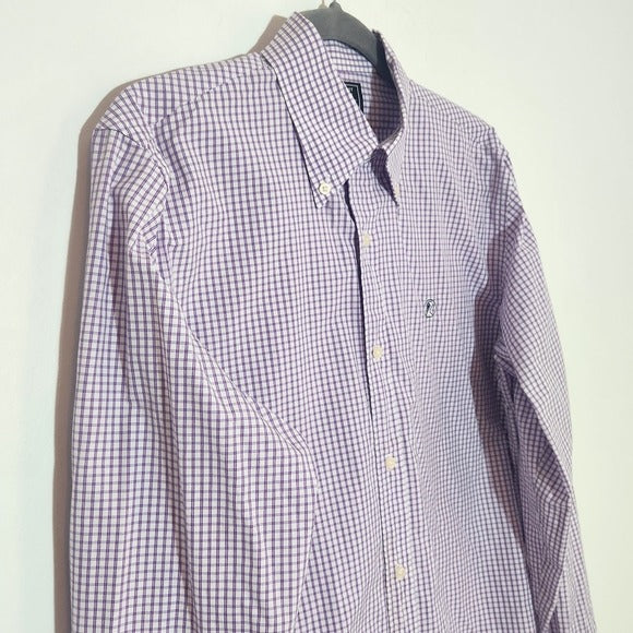 Pelican Coast Purple and White Button-Down Shirt Size Medium