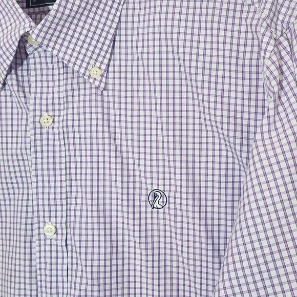 Pelican Coast Purple and White Button-Down Shirt Size Medium