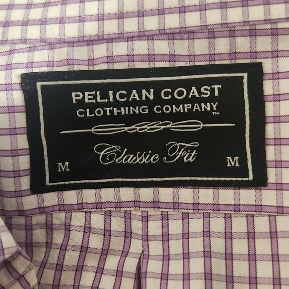 Pelican Coast Purple and White Button-Down Shirt Size Medium