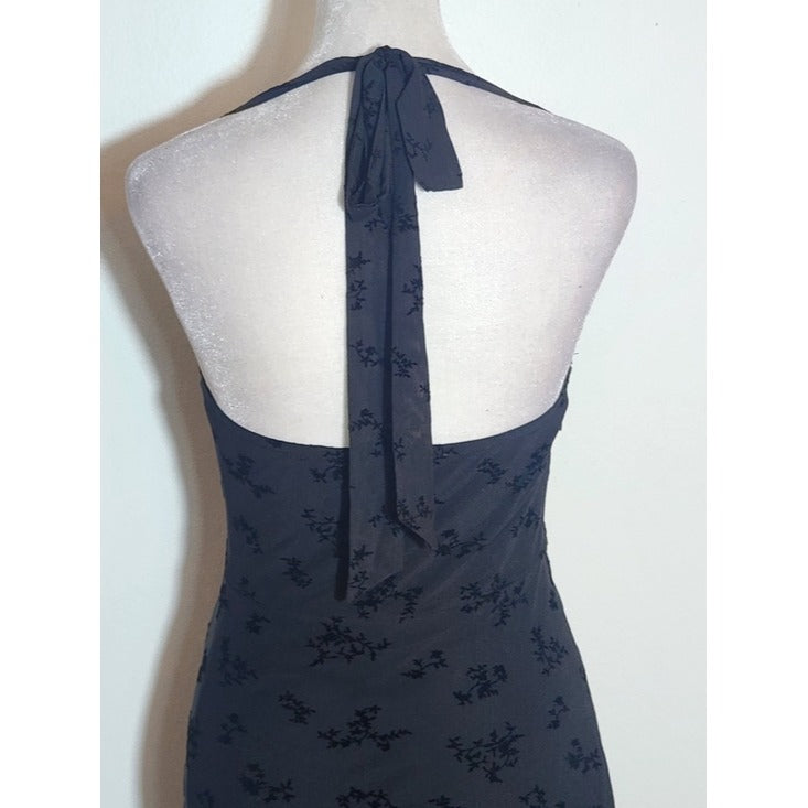 Fashion Nova Julia Flocked Black Mini Dress Size Medium NWT