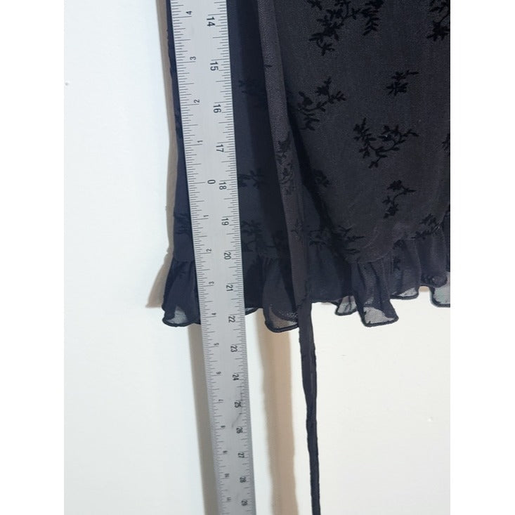 Fashion Nova Julia Flocked Black Mini Dress Size Medium NWT