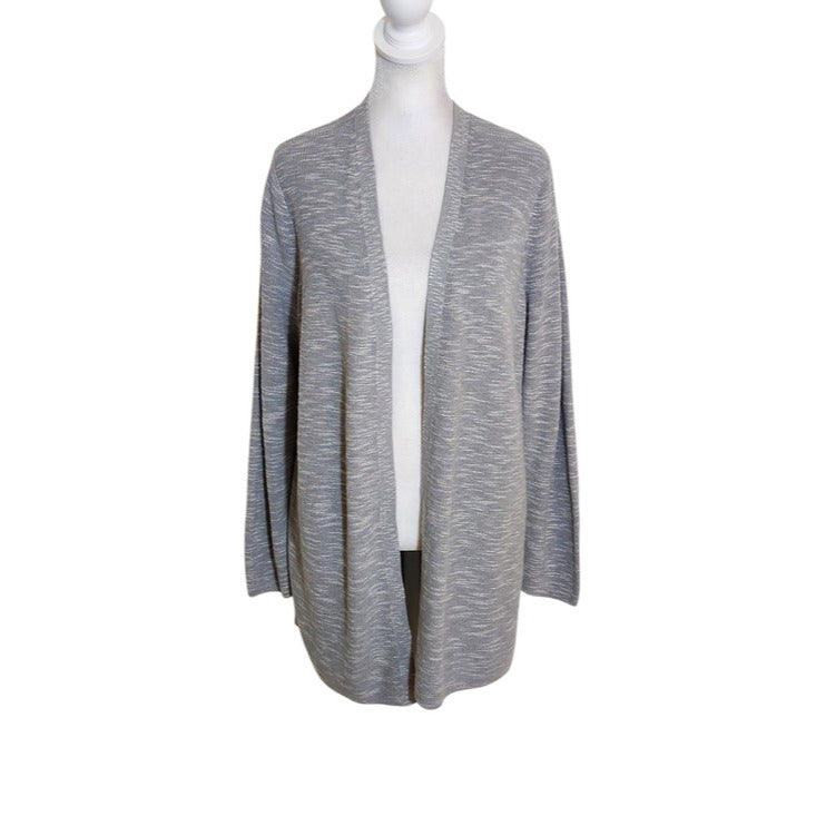 J. Jill Gray Textured Open Front Cardigan Size Large