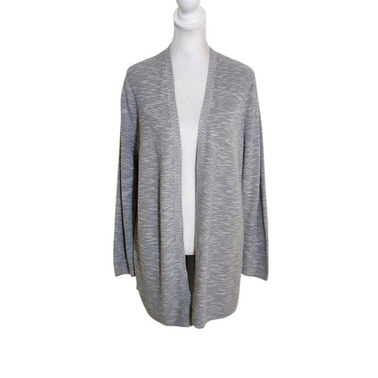 J. Jill Gray Textured Open Front Cardigan Size Large