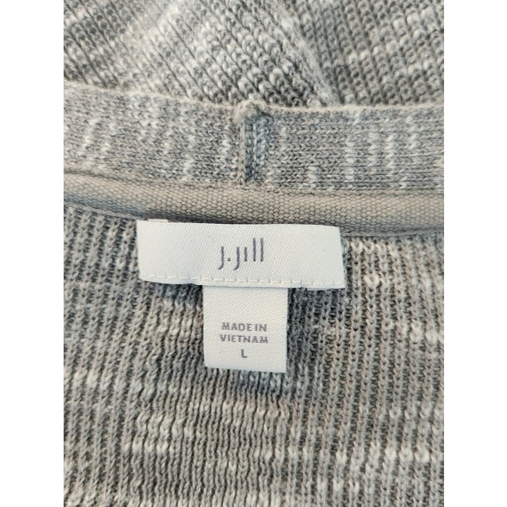 J. Jill Gray Textured Open Front Cardigan Size Large
