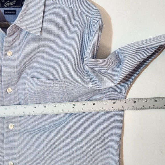 Grayers Blue and White Stripe Long Sleeve Button Down Shirt Size Large