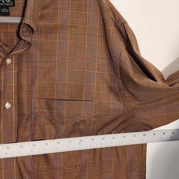 Jos A Bank Brown Plaid Button-Down Shirt Size Large