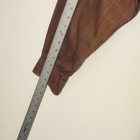 Jos A Bank Brown Plaid Button-Down Shirt Size Large