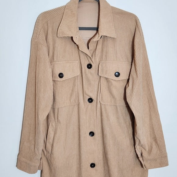 Staccato Khaki Corduroy Shirt Dress Size Large