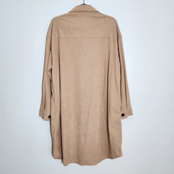 Staccato Khaki Corduroy Shirt Dress Size Large