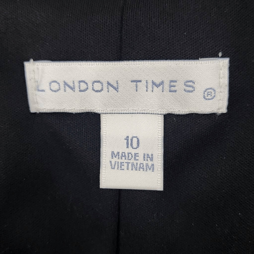 London Times Blue and Green Print Blouson Mini Dress Size 10 Wedding Guest Dress