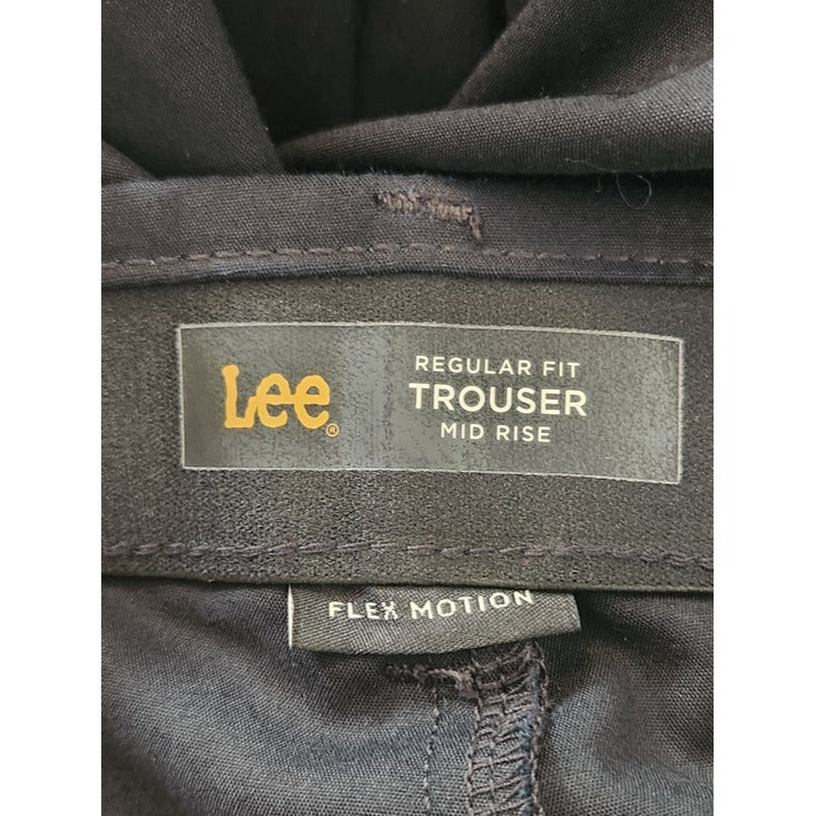 Lee Black Regular Fit Mid-Rise Trouser Pants Size 14