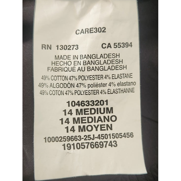 Lee Black Regular Fit Mid-Rise Trouser Pants Size 14