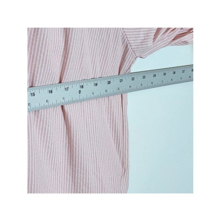 Pink and White Striped Oversized Preppy Dress Size Medium