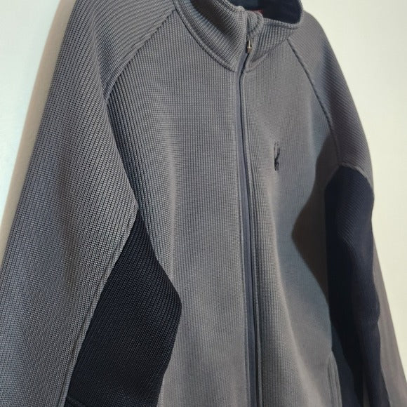 Spyder Mens Gray and Black Fleece-Lined Zip Up Jacket Size XXL