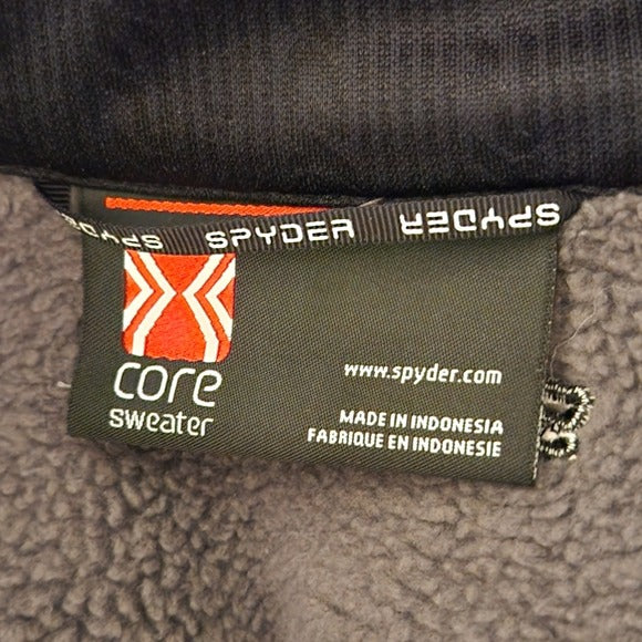 Spyder Mens Gray and Black Fleece-Lined Zip Up Jacket Size XXL