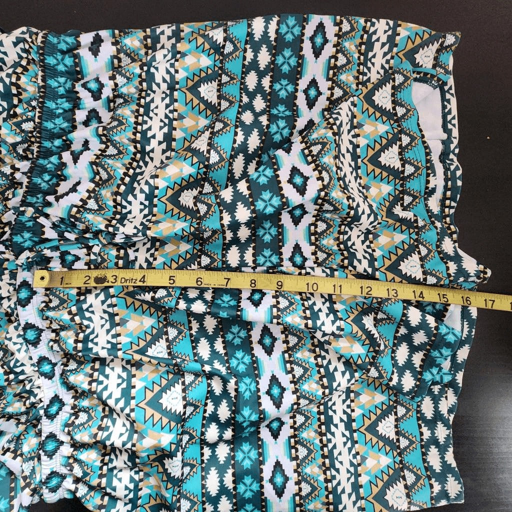 Summer Mae Green Aztec Print One-Piece Swim Romper NWT Size 22W