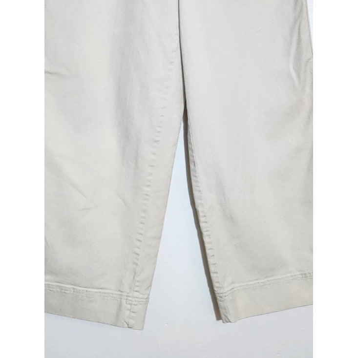 H&M Womens Cream Cropped Wide Leg Jeans Size 4