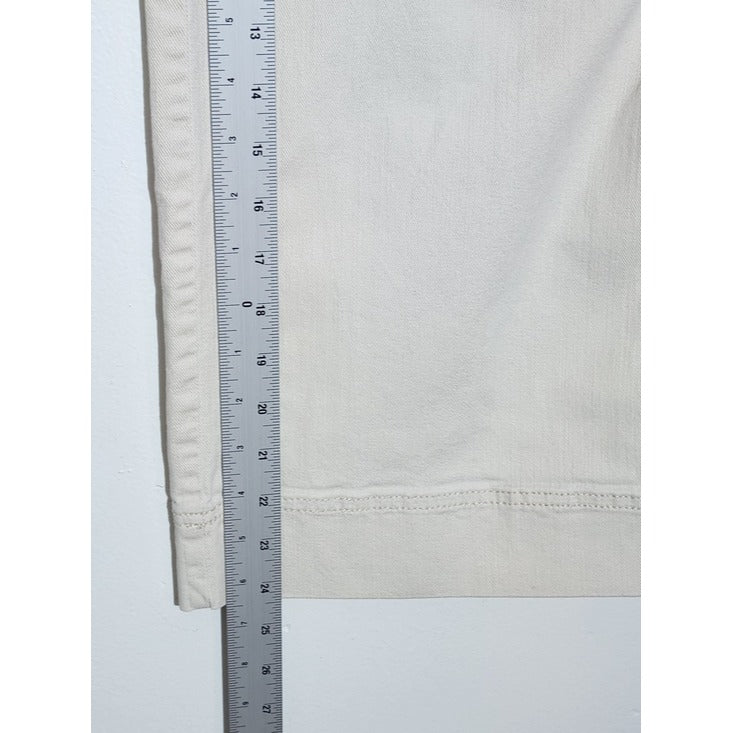 H&M Womens Cream Cropped Wide Leg Jeans Size 4