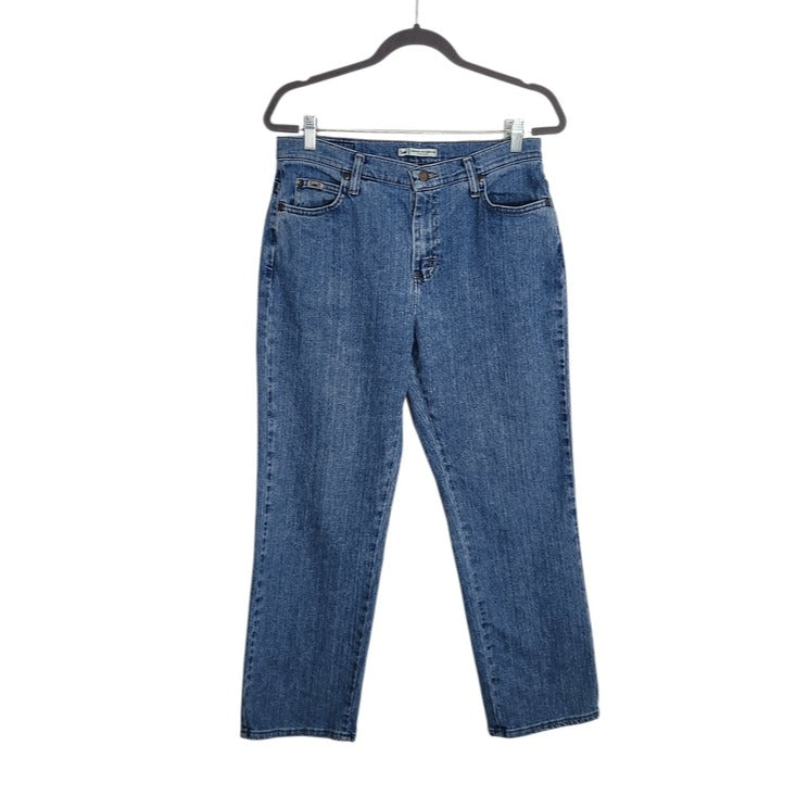 Lee Medium Wash Relaxed Straight Leg Jeans Size 10 Short