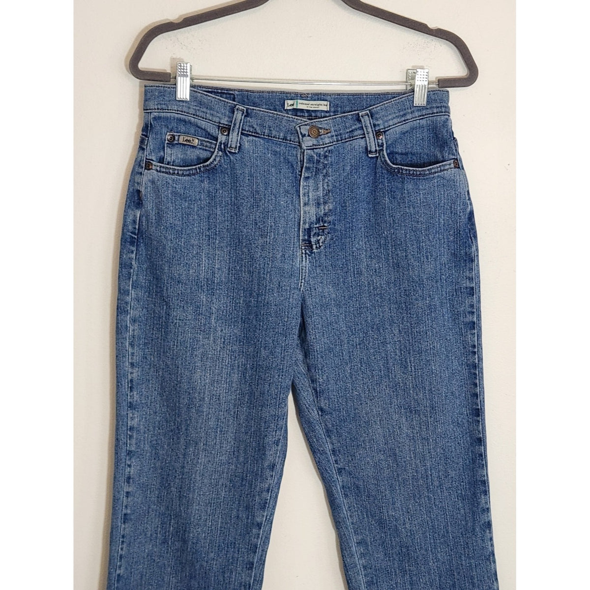 Lee Medium Wash Relaxed Straight Leg Jeans Size 10 Short