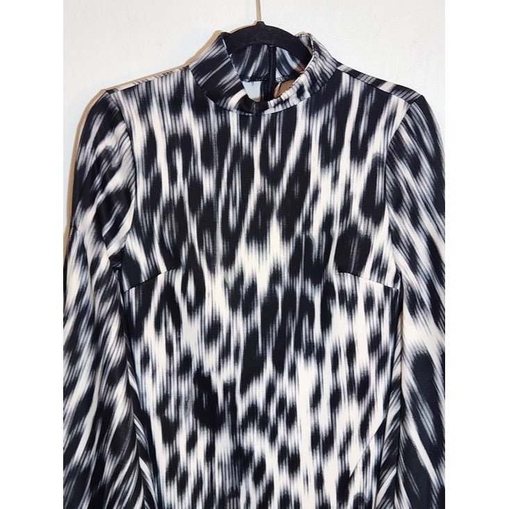 Fashion Nova Black and White Tie Dye Mini Dress Size Large NWT