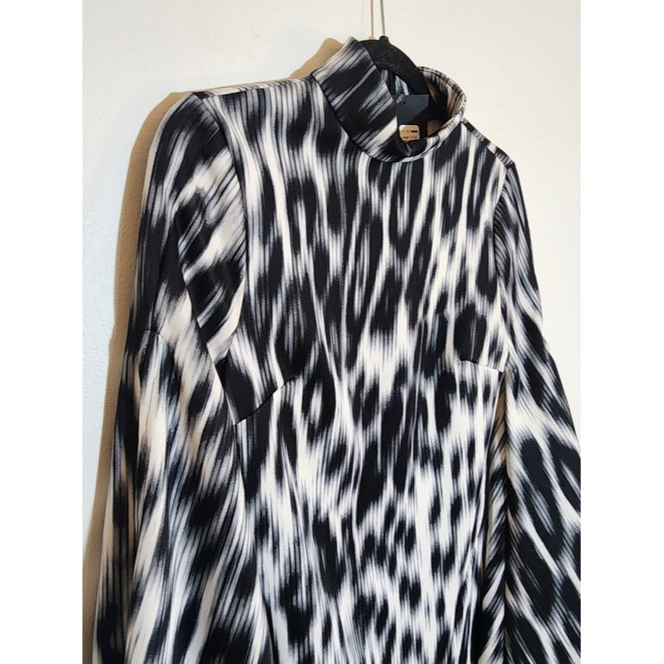 Fashion Nova Black and White Tie Dye Mini Dress Size Large NWT