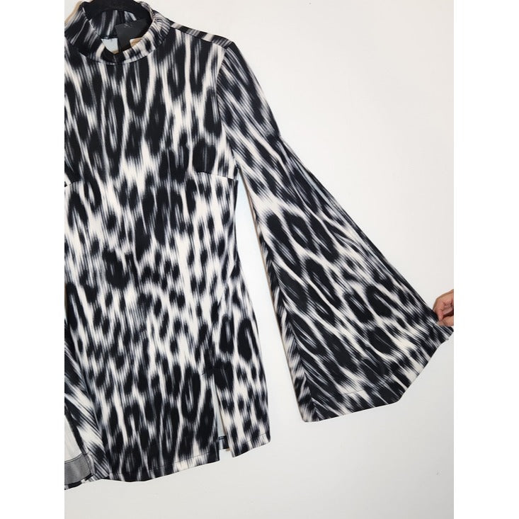 Fashion Nova Black and White Tie Dye Mini Dress Size Large NWT