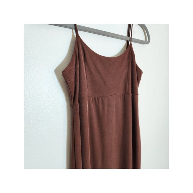 Wild Fable Womens Chocolate Brown Sleeveless Bodycon Midi Dress Size XS
