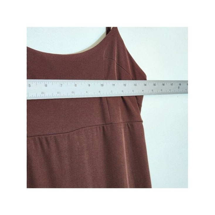 Wild Fable Womens Chocolate Brown Sleeveless Bodycon Midi Dress Size XS