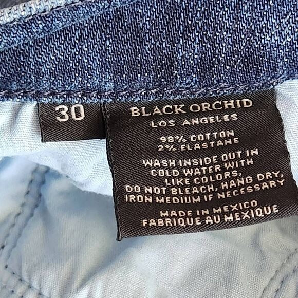 Black Orchid Skinny Boyfriend Distressed Jeans Size 30 Straight Leg Jeans