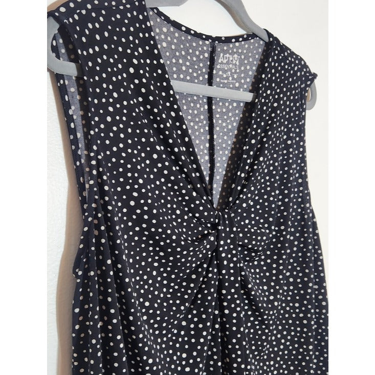 Apt. 9 Womens Black and White Polka Dot Blouse Size 1X NWT