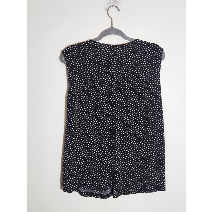 Apt. 9 Womens Black and White Polka Dot Blouse Size 1X NWT