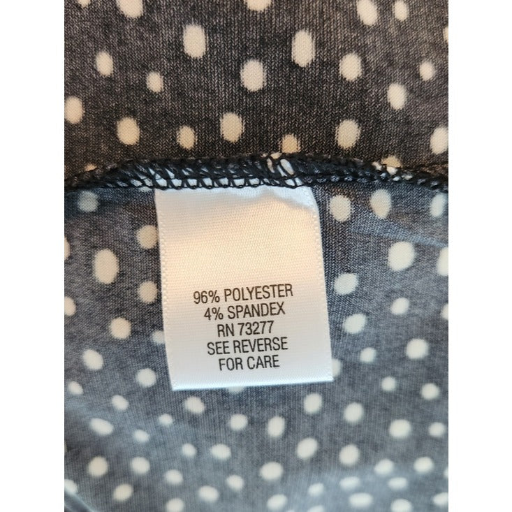 Apt. 9 Womens Black and White Polka Dot Blouse Size 1X NWT