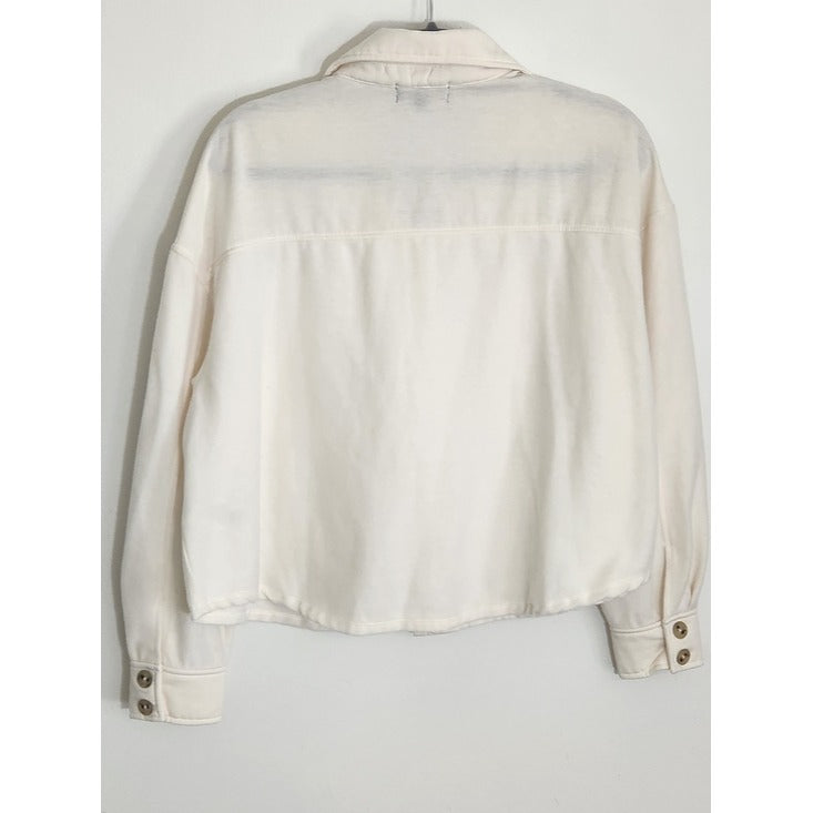 Almost Famous Cream Cropped Shacket Size XL