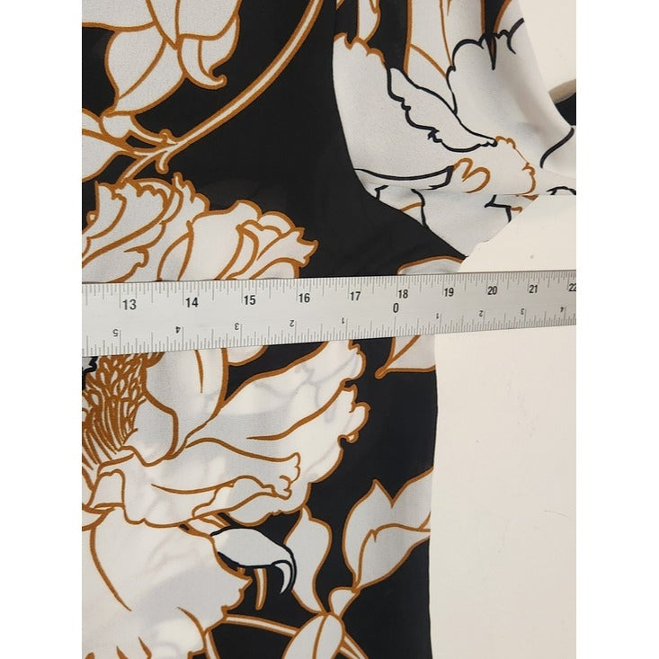 Apt. 9 Black and White Floral Print Blouse Size Small