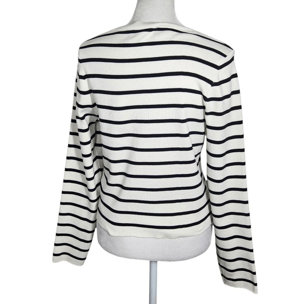 Happily Grey Black and White Striped Knit Top Size XL Striped Cropped Top