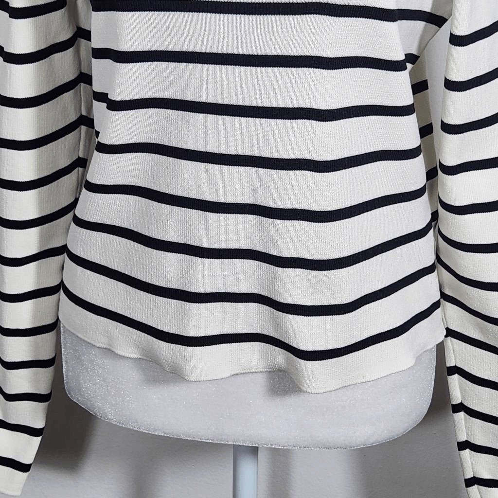 Happily Grey Black and White Striped Knit Top Size XL Striped Cropped Top