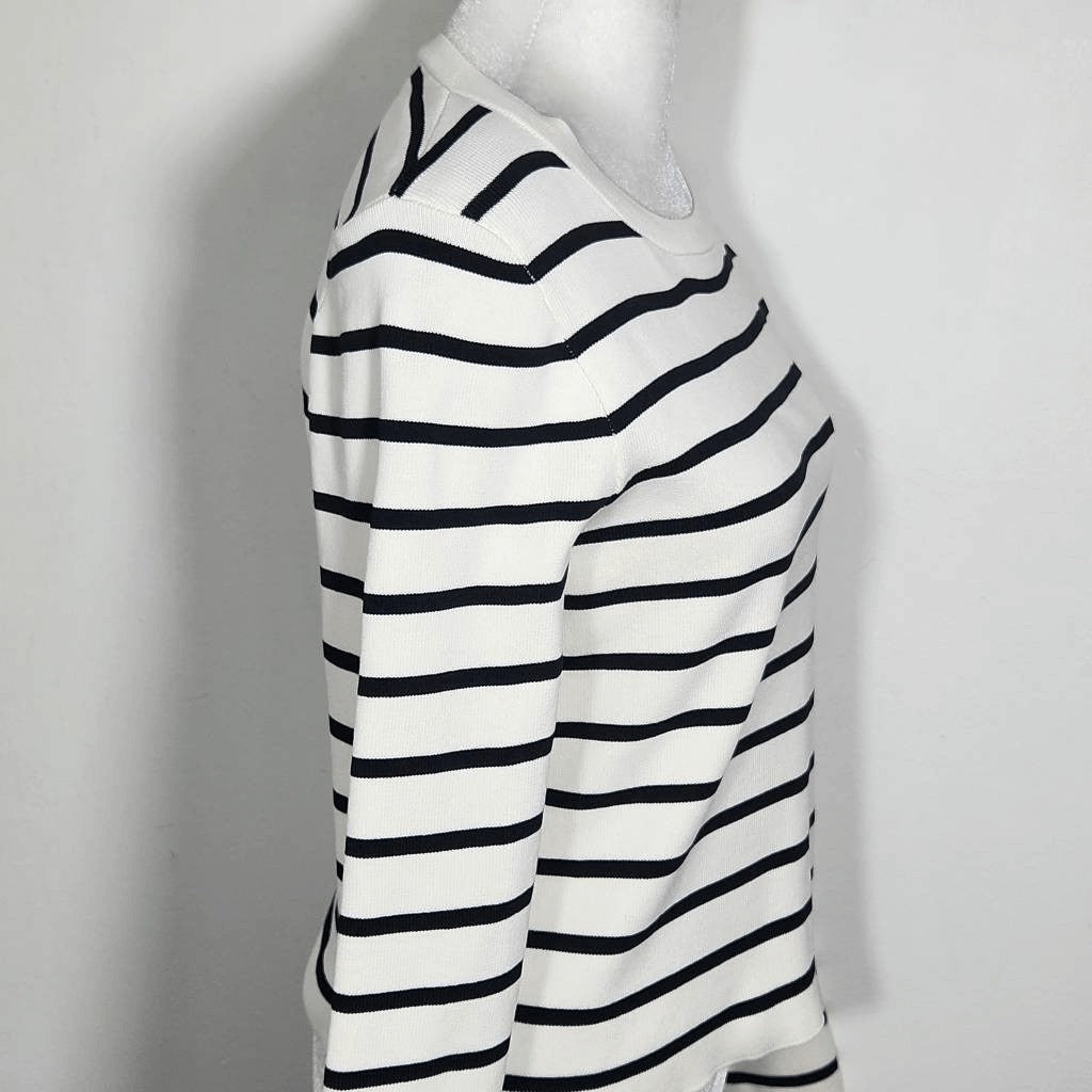 Happily Grey Black and White Striped Knit Top Size XL Striped Cropped Top