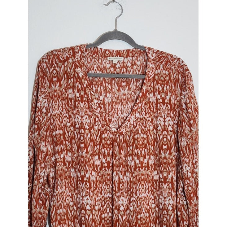 Mercer & Madison Orange Print Blouse Size 1X