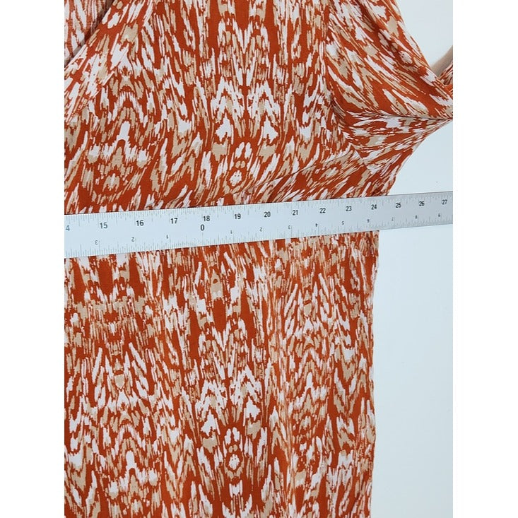 Mercer & Madison Orange Print Blouse Size 1X