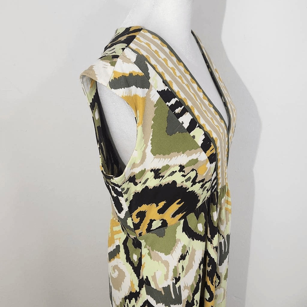 Emma & Michele Green Yellow Sleeveless Sheath Dress Size 12 Green Sheath Dress