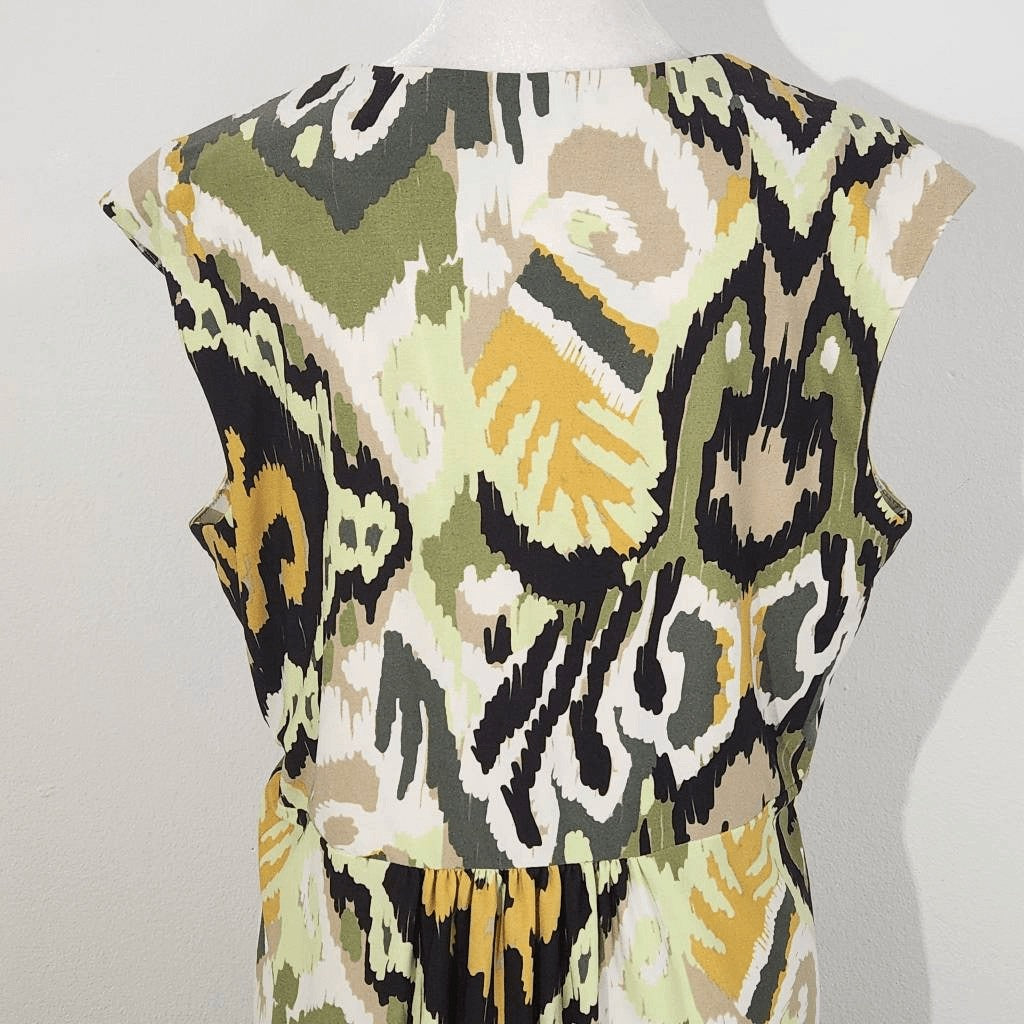 Emma & Michele Green Yellow Sleeveless Sheath Dress Size 12 Green Sheath Dress