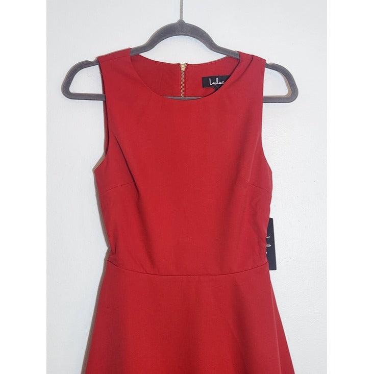Lulus Mini Red Skater Dress Size XS NWT