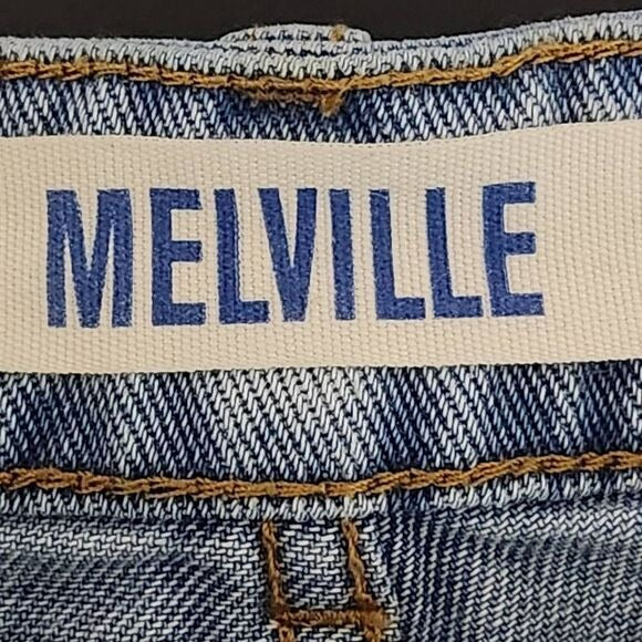 Melville Distressed Cuffed Button-Fly Jean Shorts Size 26