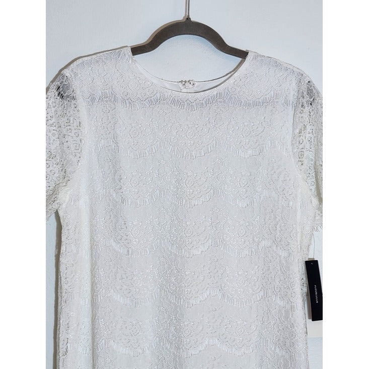 Lulus White Lace Mini Shift Dress NWT Size Large